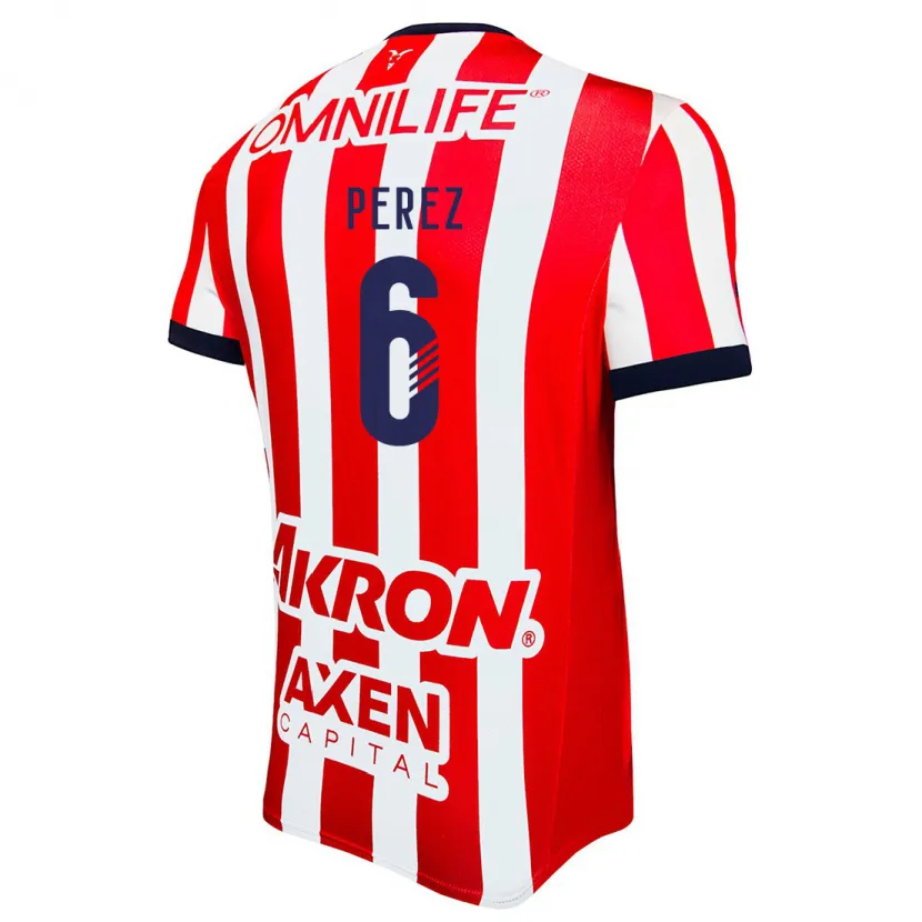 Danxen Mujer Camiseta Pável Pérez #6 Rojo Blanco Azul 1ª Equipación 2024/25 La Camisa
