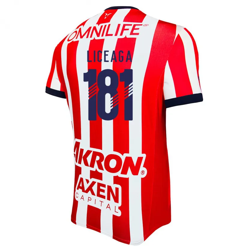 Danxen Mujer Camiseta Sebastián Liceaga #181 Rojo Blanco Azul 1ª Equipación 2024/25 La Camisa