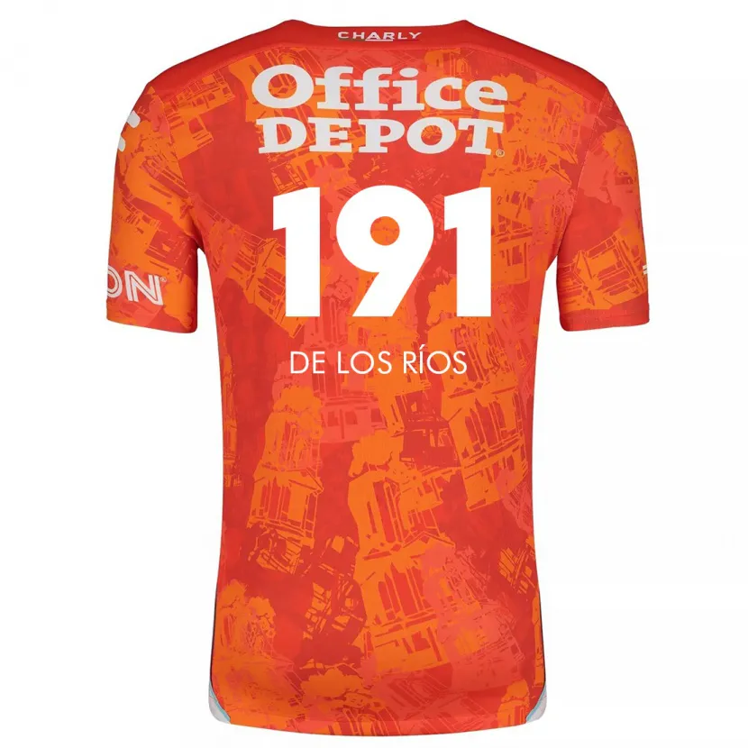 Danxen Mujer Camiseta Sergio De Los Ríos #191 Naranja Blanco 2ª Equipación 2024/25 La Camisa