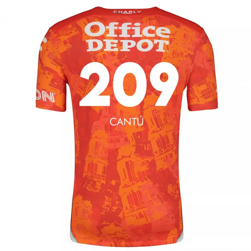 Danxen Mujer Camiseta Juan Cantú #209 Naranja Blanco 2ª Equipación 2024/25 La Camisa