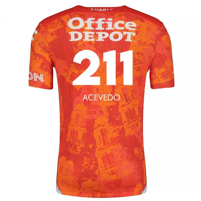 Danxen Mujer Camiseta Gerardo Acevedo #211 Naranja Blanco 2ª Equipación 2024/25 La Camisa