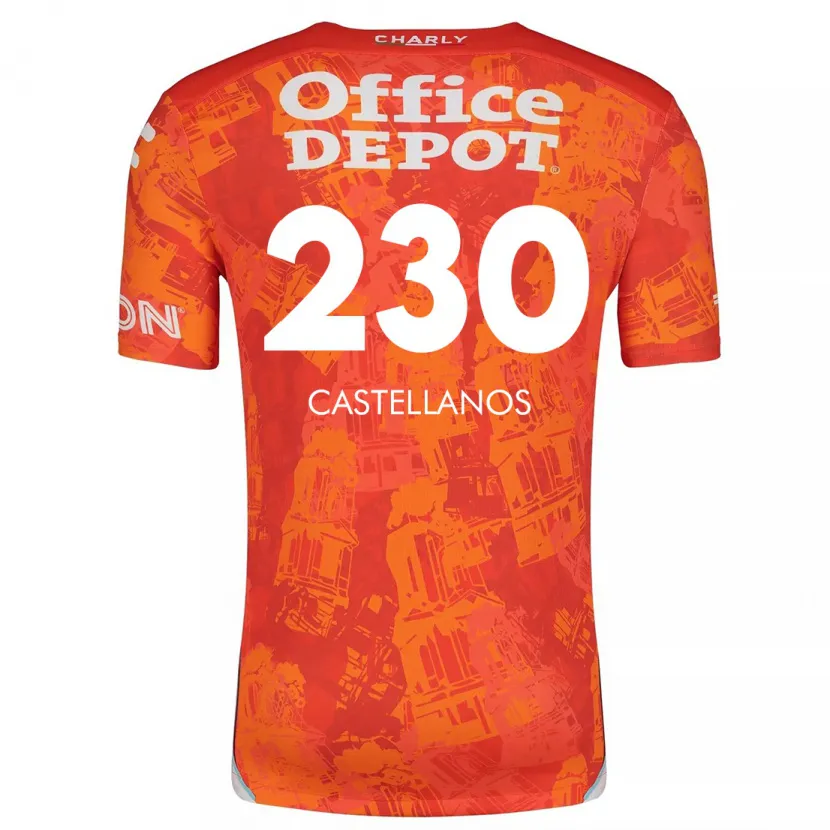 Danxen Mujer Camiseta Edson Castellanos #230 Naranja Blanco 2ª Equipación 2024/25 La Camisa