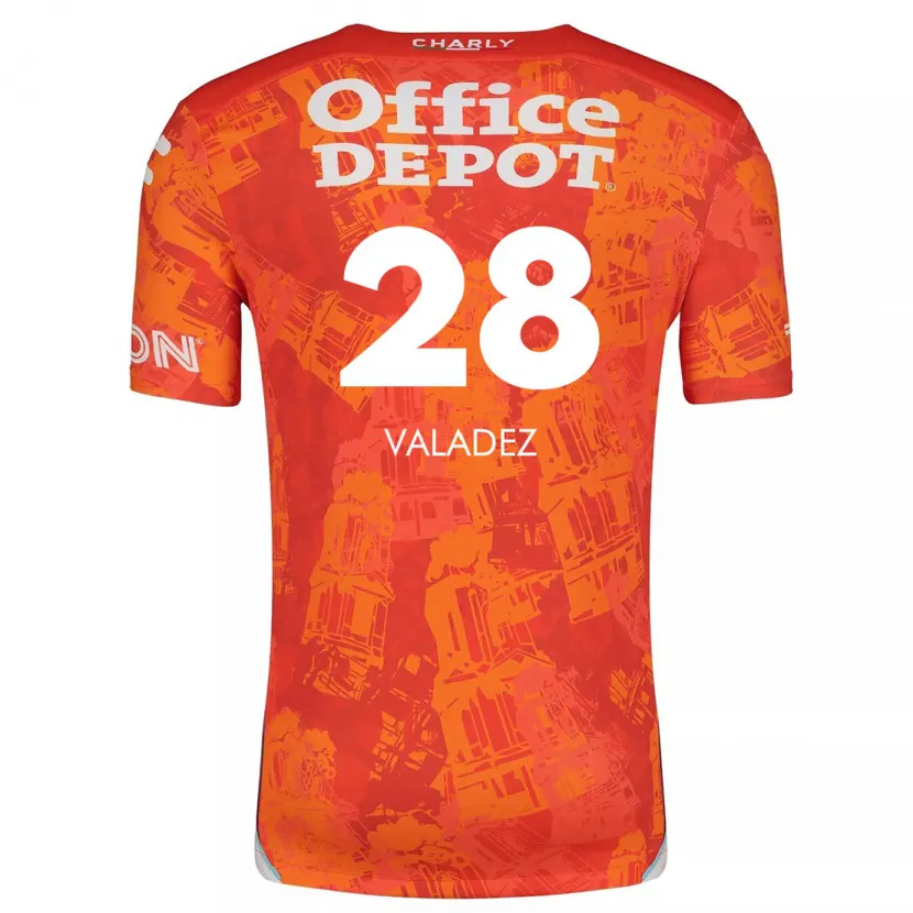 Danxen Mujer Camiseta Julia Valadez #28 Naranja Blanco 2ª Equipación 2024/25 La Camisa