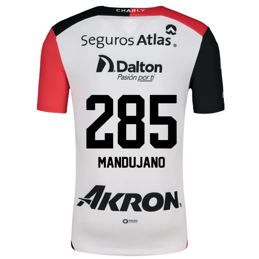 Danxen Mujer Camiseta Sebastián Mandujano #285 Blanco Rojo Negro 2ª Equipación 2024/25 La Camisa