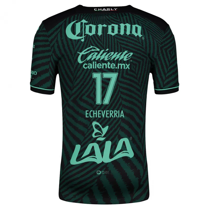 Danxen Mujer Camiseta Emmanuel Echeverría #17 Verde Negro 2ª Equipación 2024/25 La Camisa