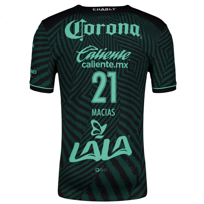 Danxen Mujer Camiseta José Juan Macías #21 Verde Negro 2ª Equipación 2024/25 La Camisa