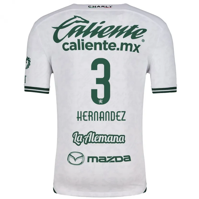 Danxen Mujer Camiseta Pedro Hernández #3 Blanco Verde 2ª Equipación 2024/25 La Camisa