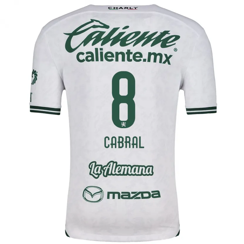Danxen Mujer Camiseta Luciano Cabral #8 Blanco Verde 2ª Equipación 2024/25 La Camisa