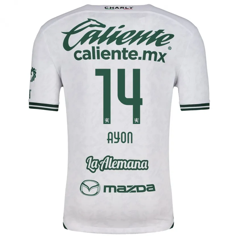 Danxen Mujer Camiseta Ettson Ayón #14 Blanco Verde 2ª Equipación 2024/25 La Camisa