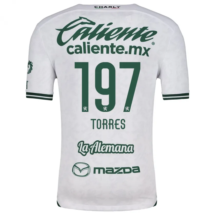Danxen Mujer Camiseta Erick Torres #197 Blanco Verde 2ª Equipación 2024/25 La Camisa