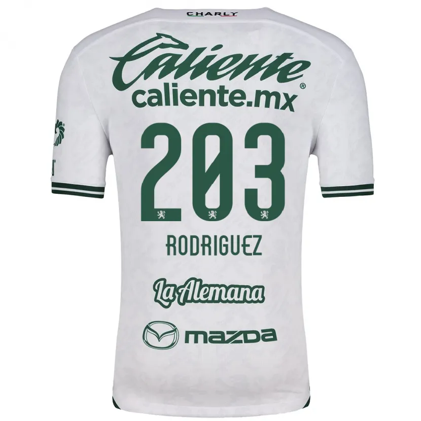 Danxen Mujer Camiseta César Rodríguez #203 Blanco Verde 2ª Equipación 2024/25 La Camisa