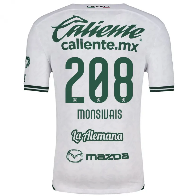 Danxen Mujer Camiseta Daniel Monsivaís #208 Blanco Verde 2ª Equipación 2024/25 La Camisa