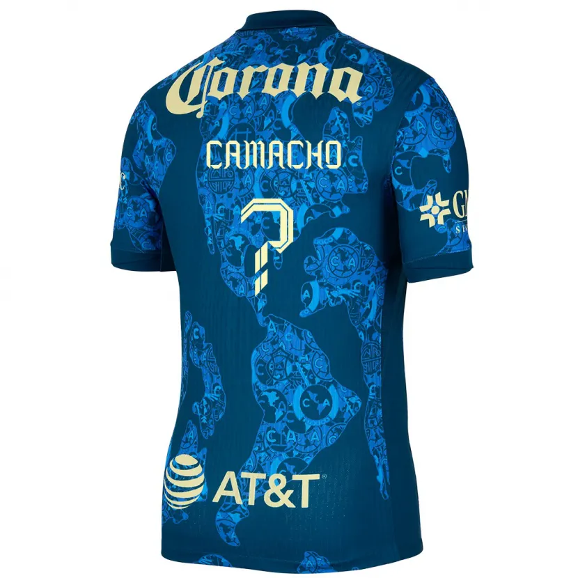 Danxen Mujer Camiseta Jorge Camacho #0 Azul Amarillo 2ª Equipación 2024/25 La Camisa