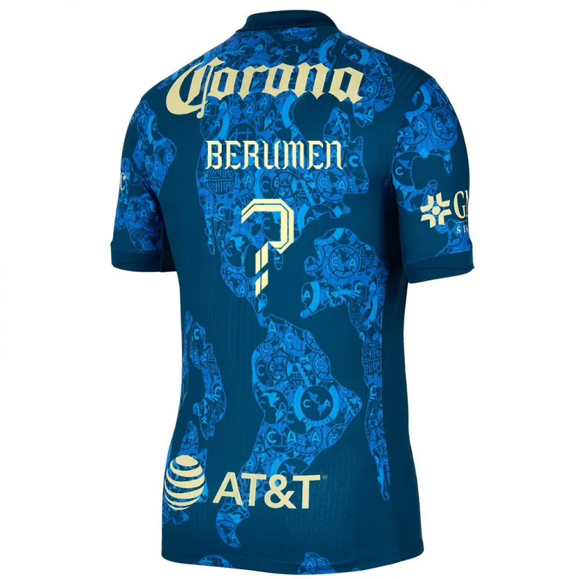 Danxen Mujer Camiseta Gabriel Berumen #0 Azul Amarillo 2ª Equipación 2024/25 La Camisa