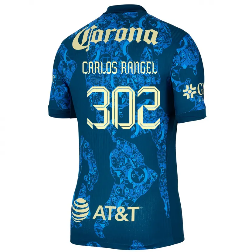 Danxen Mujer Camiseta Juan Carlos Rangel #302 Azul Amarillo 2ª Equipación 2024/25 La Camisa