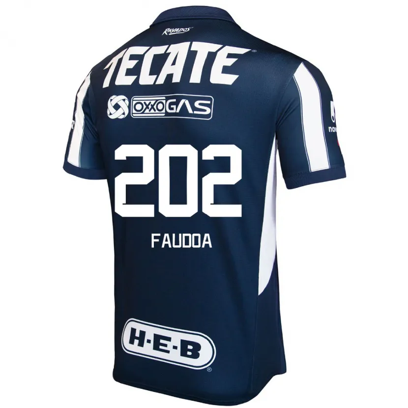 Danxen Niño Camiseta Juan Faudoa #202 Azul Rojo Blanco 1ª Equipación 2024/25 La Camisa