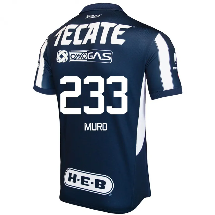 Danxen Niño Camiseta José Muro #233 Azul Rojo Blanco 1ª Equipación 2024/25 La Camisa
