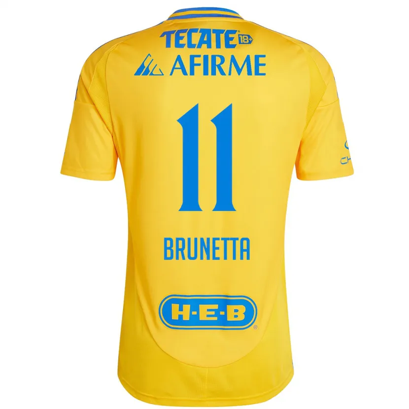 Danxen Niño Camiseta Juan Brunetta #11 Oro Amarillo 1ª Equipación 2024/25 La Camisa