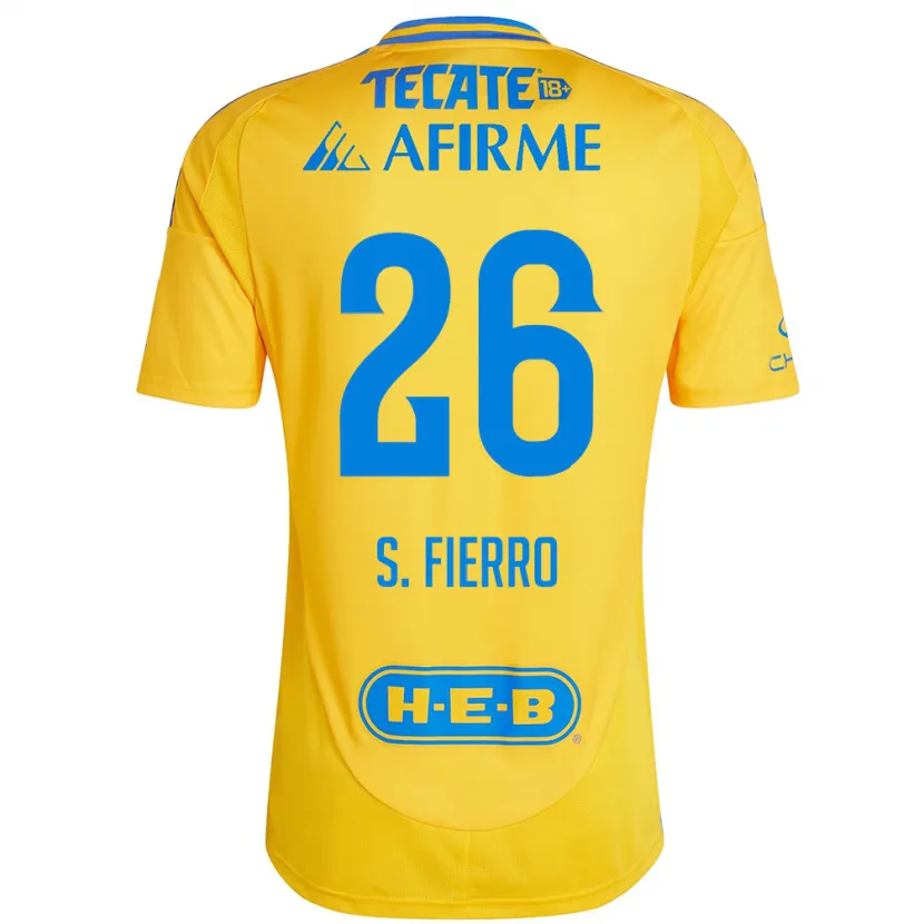 Danxen Niño Camiseta Sebastián Fierro #26 Oro Amarillo 1ª Equipación 2024/25 La Camisa
