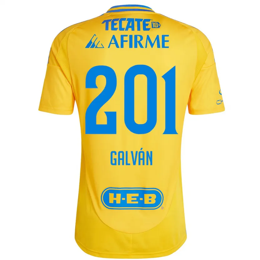 Danxen Niño Camiseta Isac Galván #201 Oro Amarillo 1ª Equipación 2024/25 La Camisa