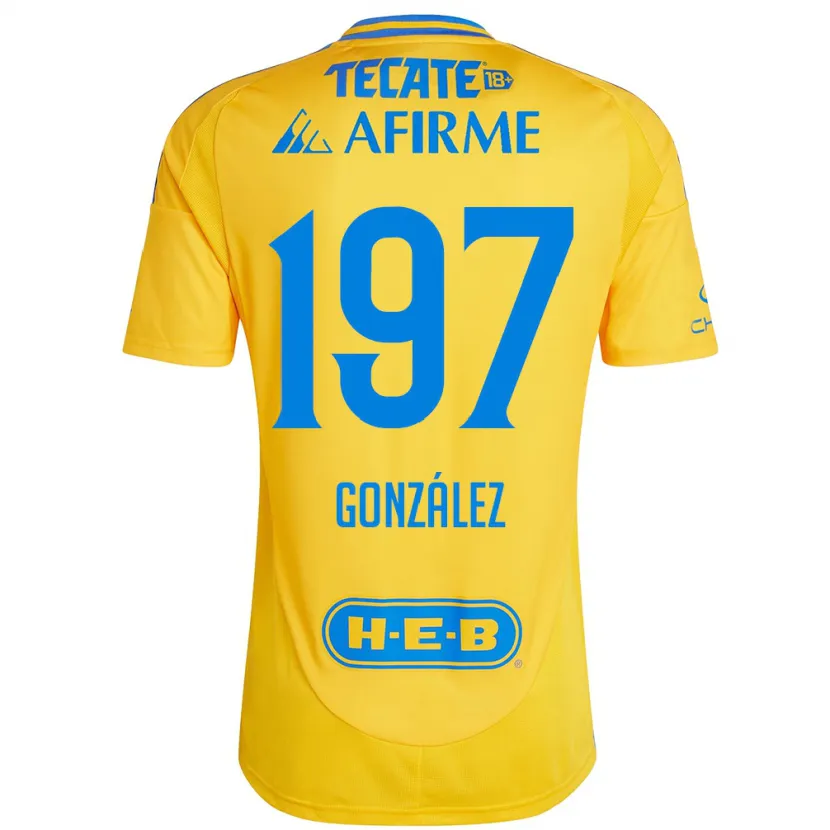 Danxen Niño Camiseta Germán González #197 Oro Amarillo 1ª Equipación 2024/25 La Camisa