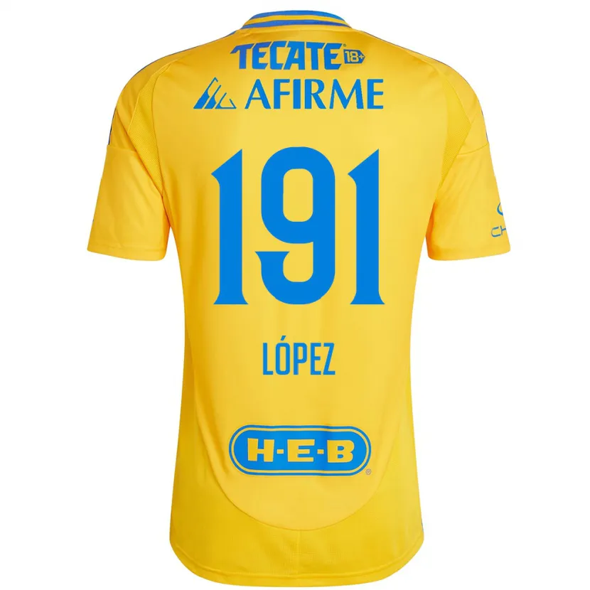 Danxen Niño Camiseta Adrián López #191 Oro Amarillo 1ª Equipación 2024/25 La Camisa