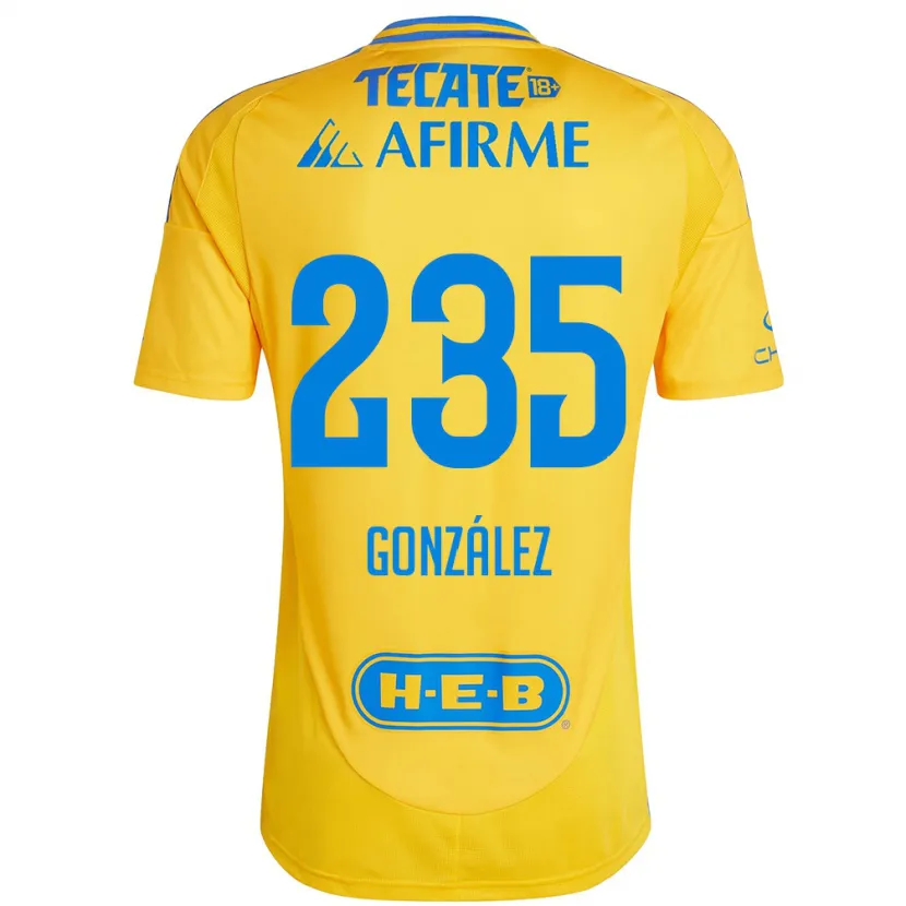 Danxen Niño Camiseta Mauricio González #235 Oro Amarillo 1ª Equipación 2024/25 La Camisa