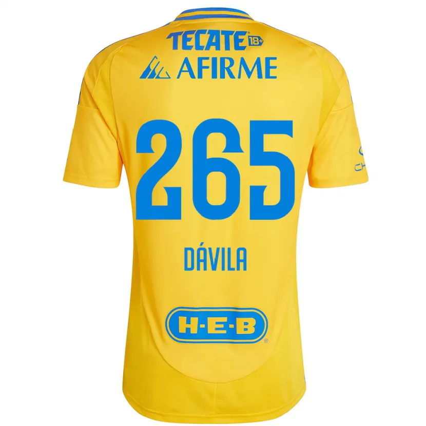 Danxen Niño Camiseta Emiliano Dávila #265 Oro Amarillo 1ª Equipación 2024/25 La Camisa
