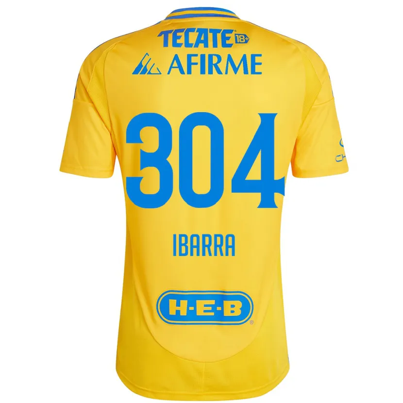 Danxen Niño Camiseta Luis Ibarra #304 Oro Amarillo 1ª Equipación 2024/25 La Camisa
