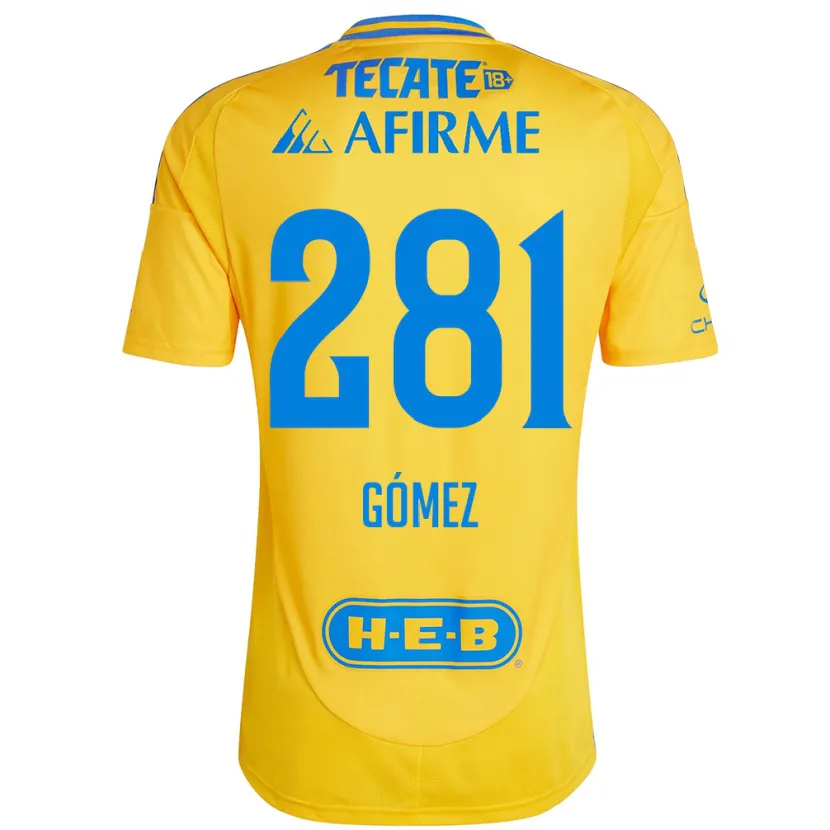 Danxen Niño Camiseta Luis Gómez #281 Oro Amarillo 1ª Equipación 2024/25 La Camisa