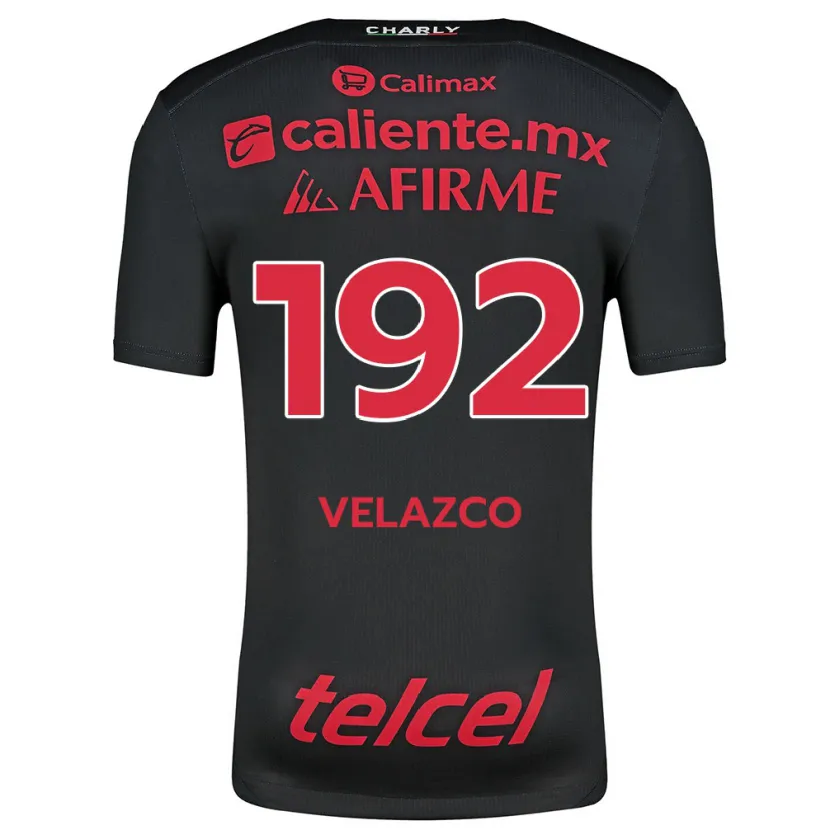 Danxen Niño Camiseta Emiliano Velazco #192 Negro Rojo 1ª Equipación 2024/25 La Camisa