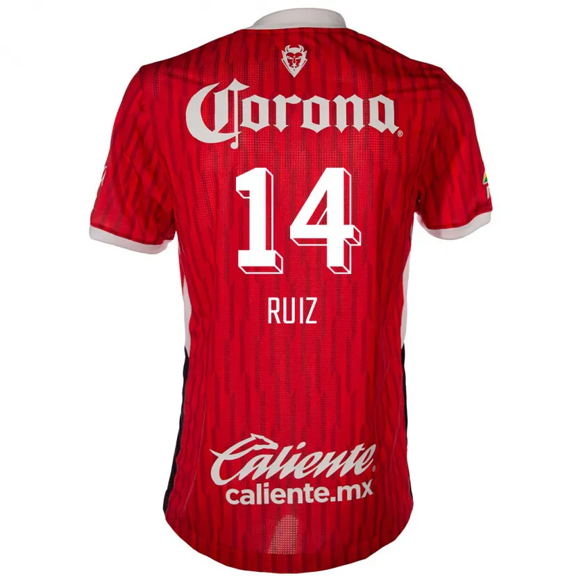 Danxen Niño Camiseta Marcel Ruiz #14 Rojo Blanco 1ª Equipación 2024/25 La Camisa
