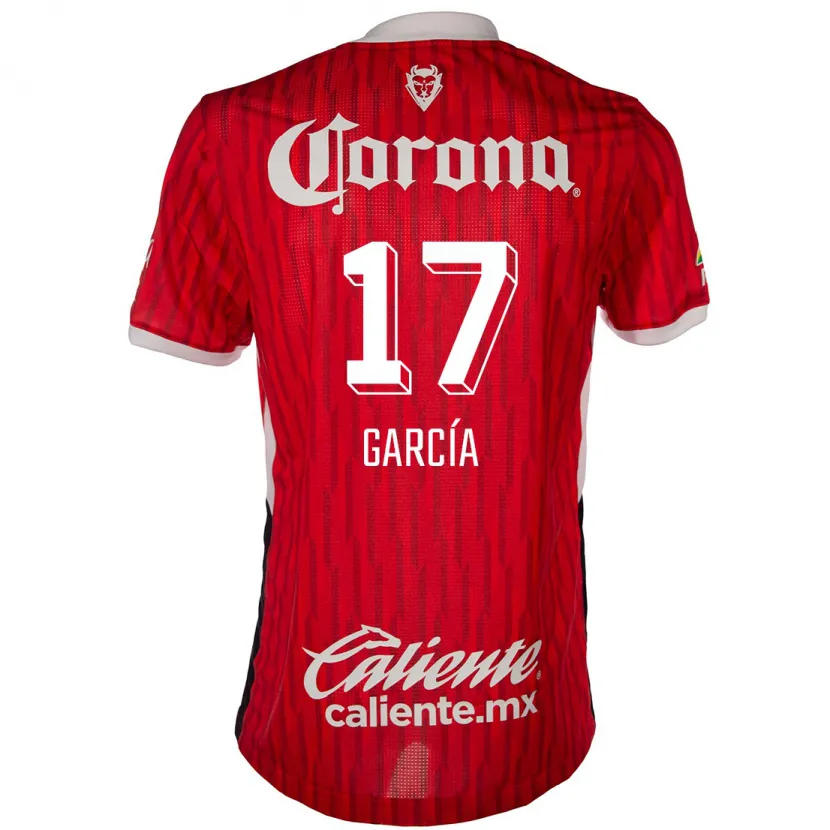 Danxen Niño Camiseta Brian García #17 Rojo Blanco 1ª Equipación 2024/25 La Camisa