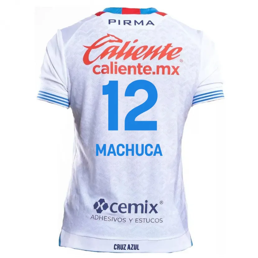 Danxen Niño Camiseta Gabriela Machuca #12 Blanco Azul 2ª Equipación 2024/25 La Camisa