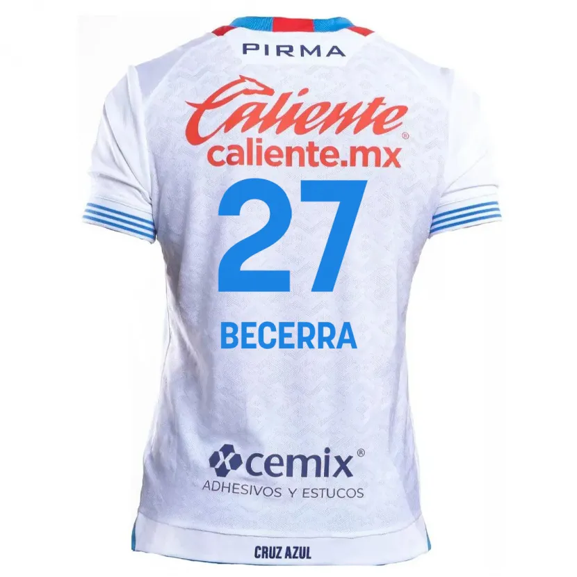 Danxen Niño Camiseta Ana Becerra #27 Blanco Azul 2ª Equipación 2024/25 La Camisa