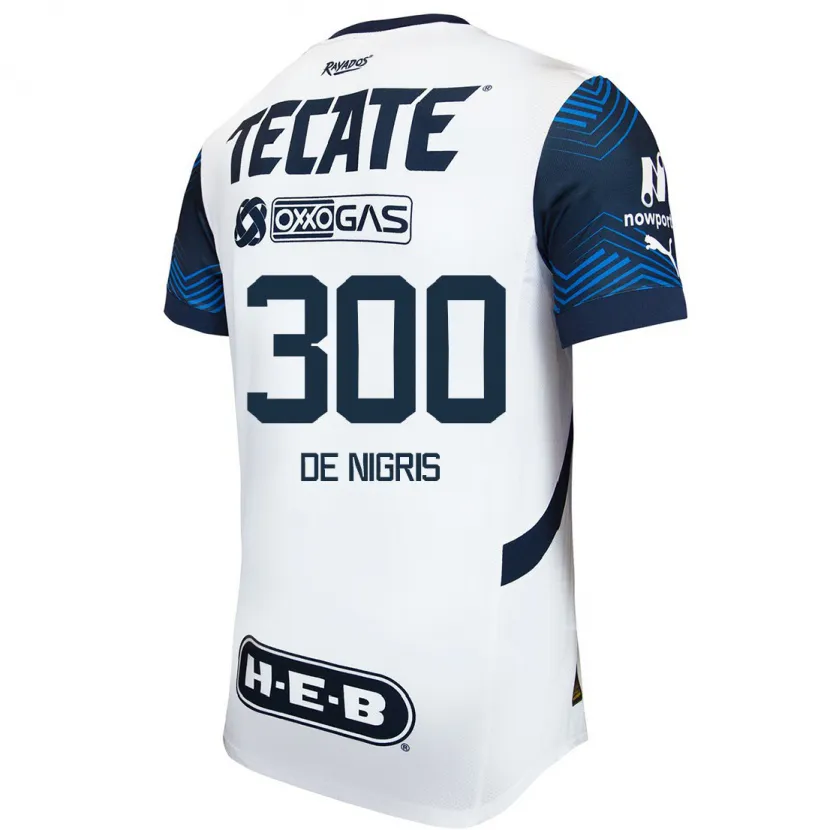 Danxen Niño Camiseta Aldo De Nigris #300 Blanco Azul 2ª Equipación 2024/25 La Camisa