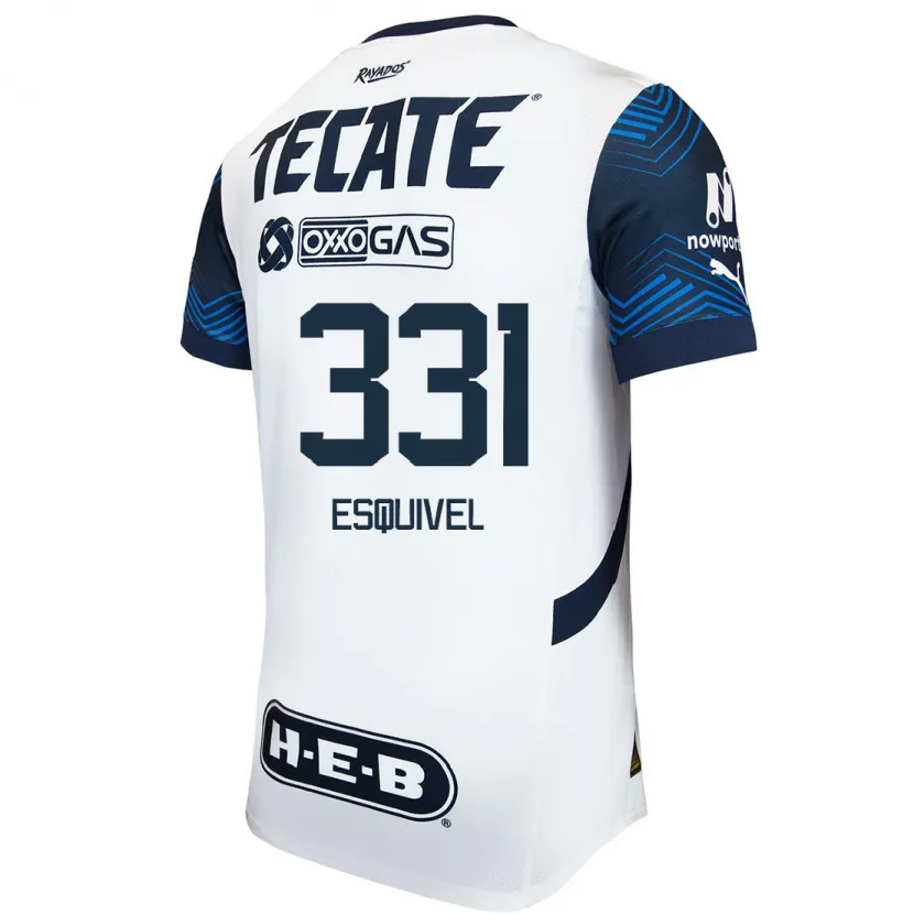 Danxen Niño Camiseta Abraham Esquivel #331 Blanco Azul 2ª Equipación 2024/25 La Camisa