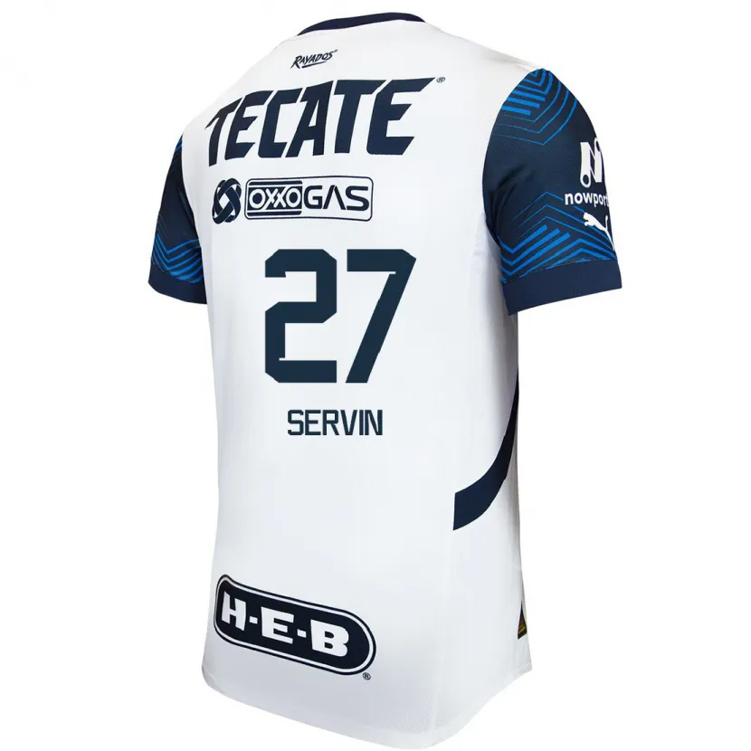 Danxen Niño Camiseta Fatima Servin #27 Blanco Azul 2ª Equipación 2024/25 La Camisa
