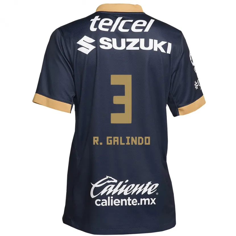 Danxen Niño Camiseta José Galindo #3 Obsidiana Dorada Blanca 2ª Equipación 2024/25 La Camisa