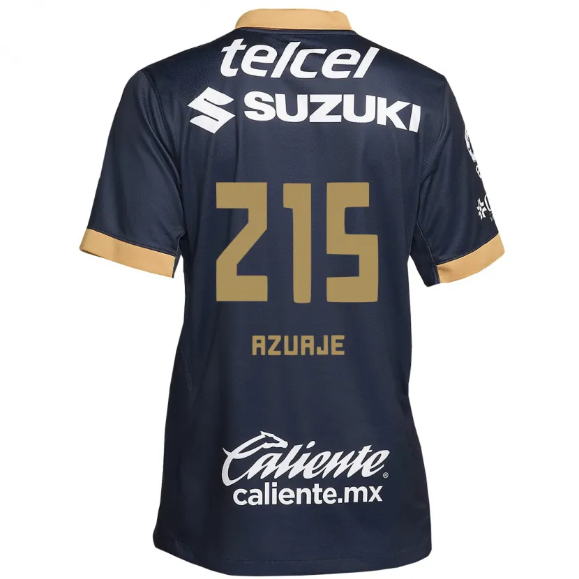 Danxen Niño Camiseta Ángel Azuaje #215 Obsidiana Dorada Blanca 2ª Equipación 2024/25 La Camisa