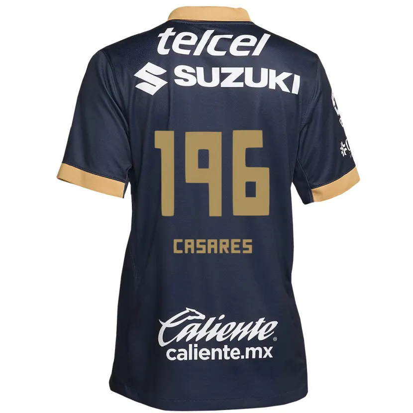 Danxen Niño Camiseta Mateo Casares #196 Obsidiana Dorada Blanca 2ª Equipación 2024/25 La Camisa