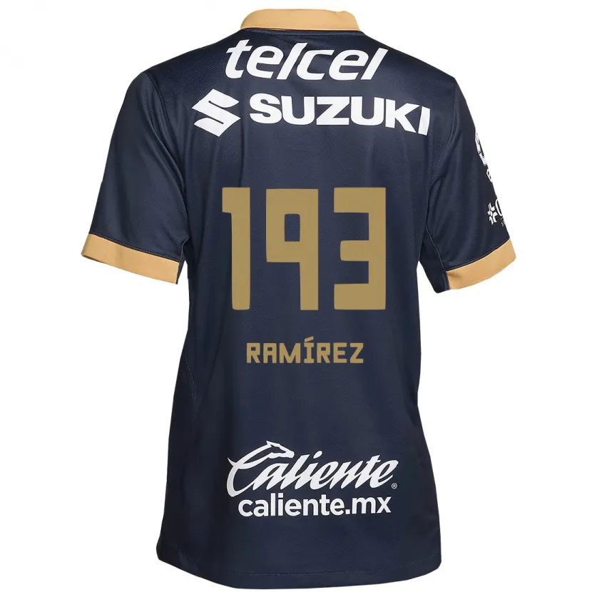 Danxen Niño Camiseta Héctor Ramírez #193 Obsidiana Dorada Blanca 2ª Equipación 2024/25 La Camisa