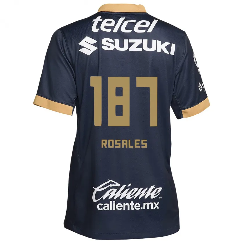 Danxen Niño Camiseta Alonso Rosales #187 Obsidiana Dorada Blanca 2ª Equipación 2024/25 La Camisa