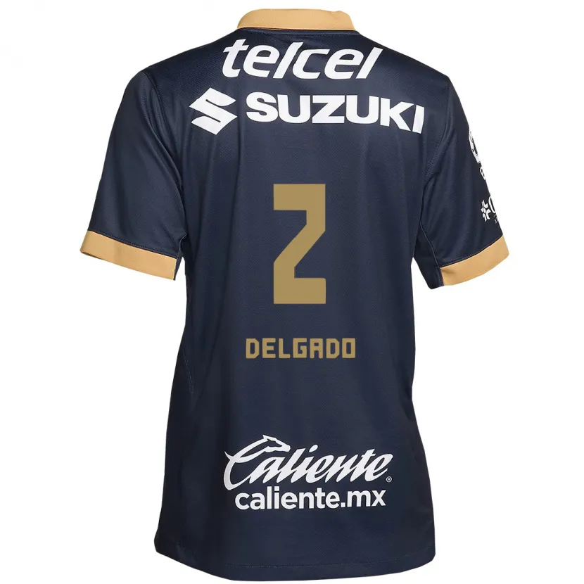 Danxen Niño Camiseta Dirce Delgado #2 Obsidiana Dorada Blanca 2ª Equipación 2024/25 La Camisa