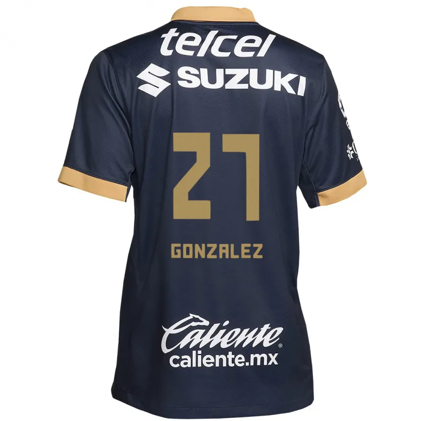Danxen Niño Camiseta Heidi Gonzalez #27 Obsidiana Dorada Blanca 2ª Equipación 2024/25 La Camisa