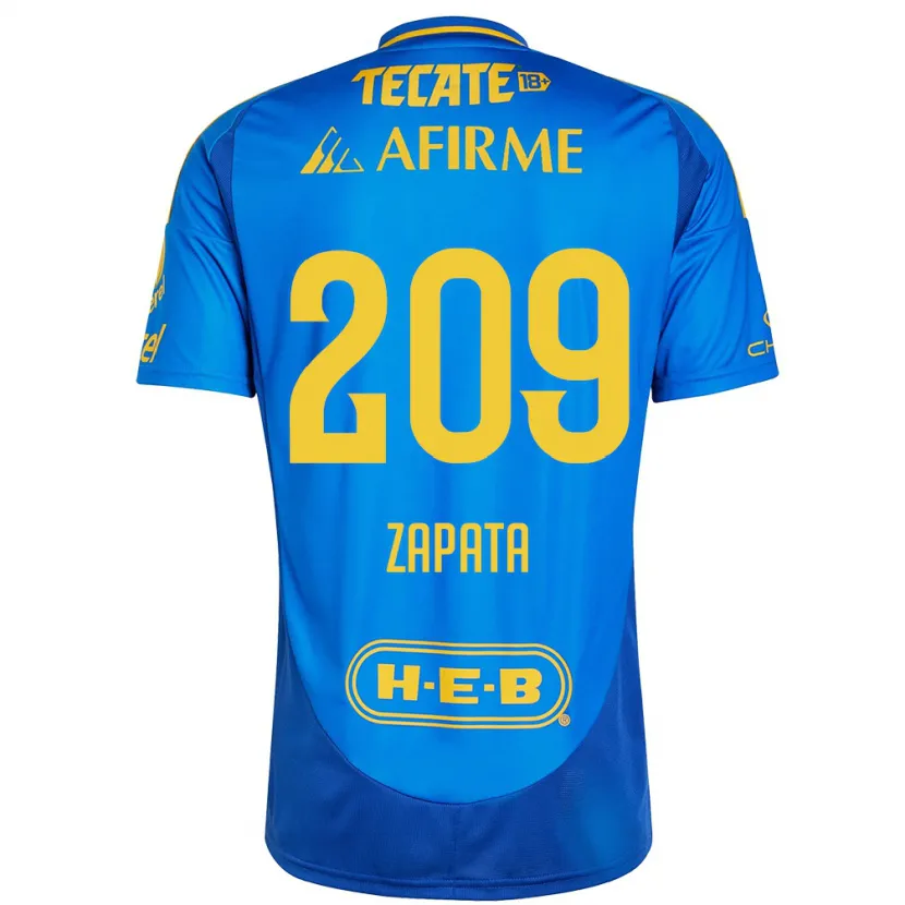 Danxen Niño Camiseta Jorge Zapata #209 Azul Amarillo 2ª Equipación 2024/25 La Camisa