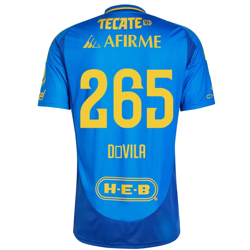 Danxen Niño Camiseta Emiliano Dávila #265 Azul Amarillo 2ª Equipación 2024/25 La Camisa