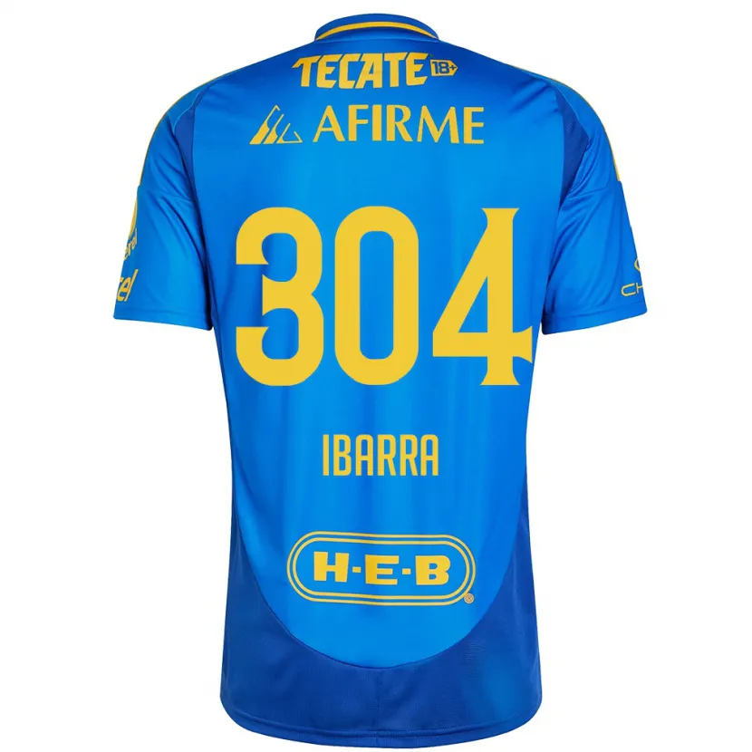 Danxen Niño Camiseta Luis Ibarra #304 Azul Amarillo 2ª Equipación 2024/25 La Camisa