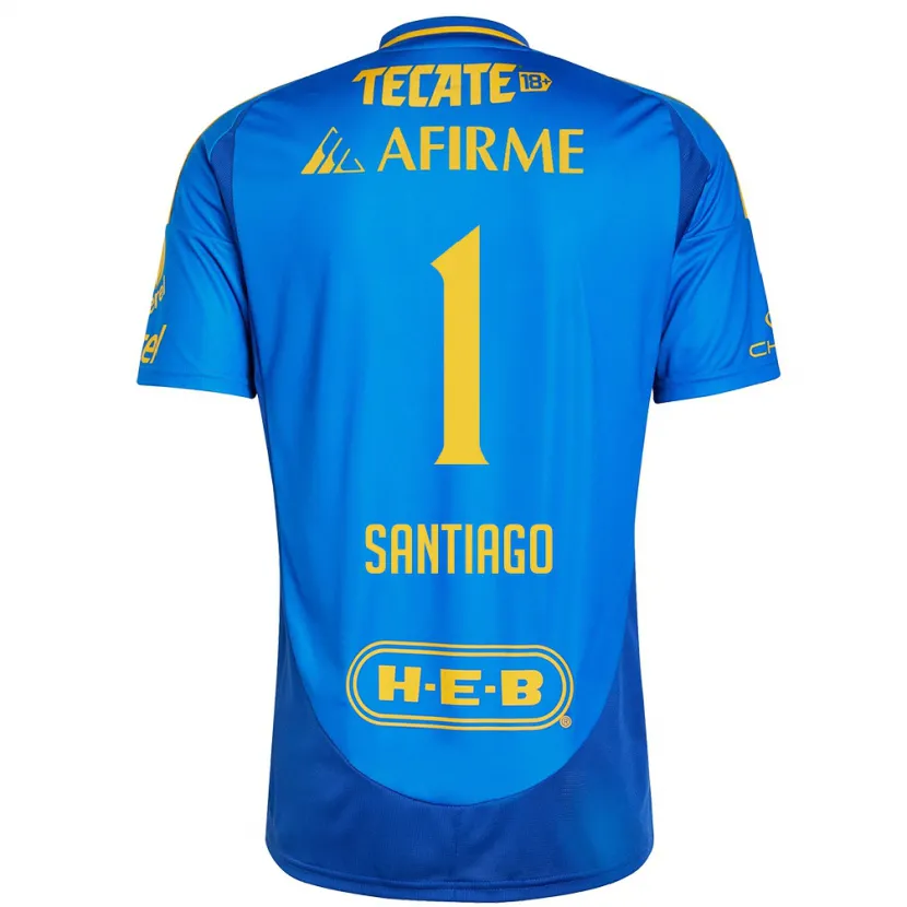 Danxen Niño Camiseta Cecilia Santiago #1 Azul Amarillo 2ª Equipación 2024/25 La Camisa