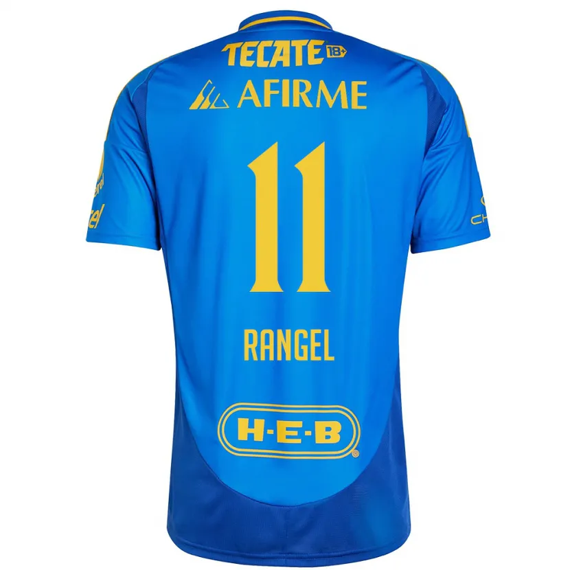 Danxen Niño Camiseta Nayeli Rangel #11 Azul Amarillo 2ª Equipación 2024/25 La Camisa